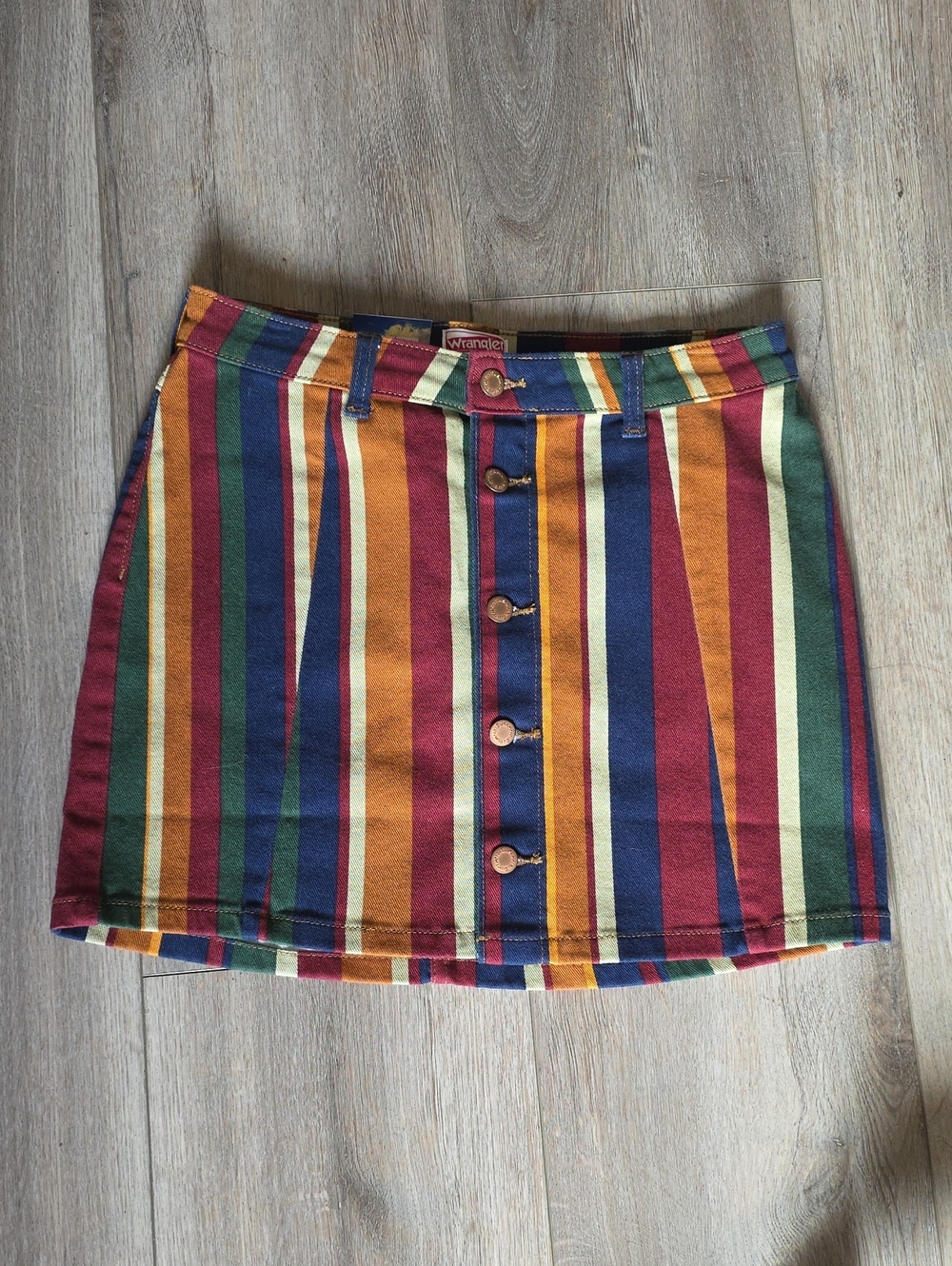 Wrangler Women's Button-Down Striped Mini Skirt 2️⃣